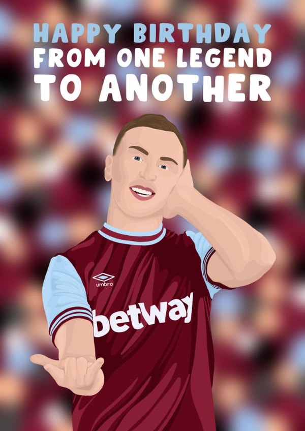 West Ham Birthday Card - Football - Jarrod Bowen created by Pink Peach Cards