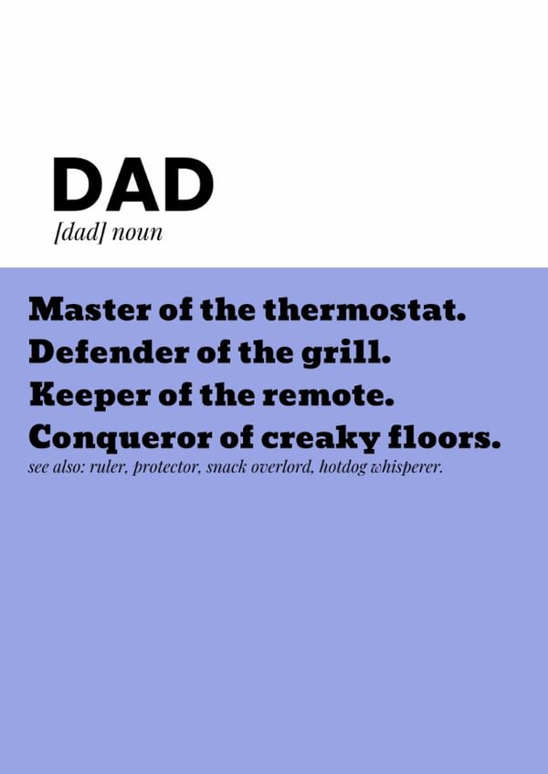 Funny Father’s Day Card – King of the House – Thermostat Defender created by @EmilySwallow