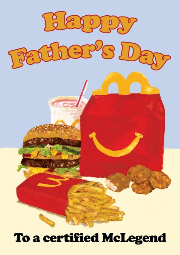 Funny Father's Day Card - McDonalds - Certified Legend created by Foggish