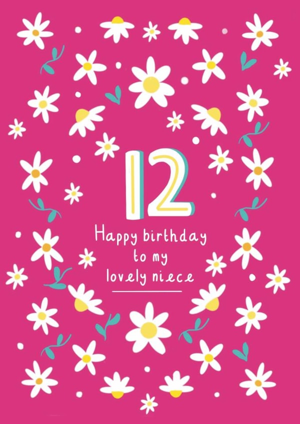 Pretty Birthday Card - 12th - Lovely Niece created by Schnauzer Scribbles