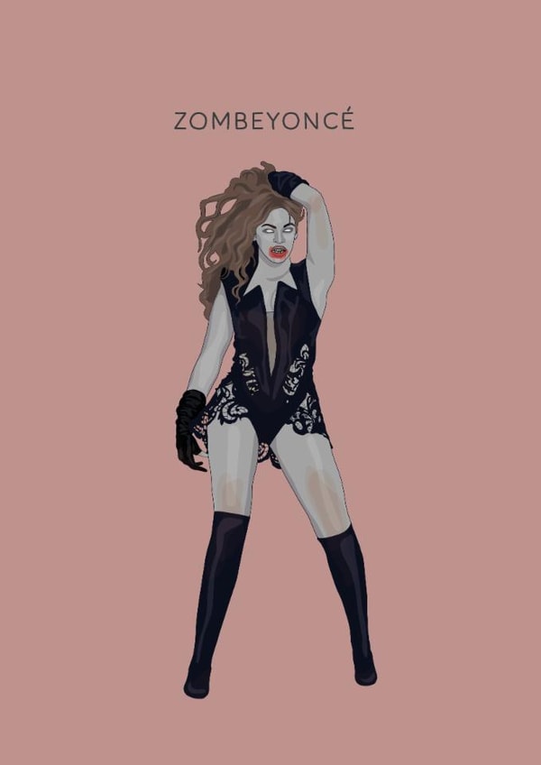 Funny Birthday/Just Because Card - Beyonce - Zombeyonce created by Chloë Langer