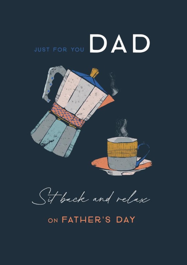 Classic Father's Day Card - Dad - Coffee And Cafetière created by Rebecca Prinn
