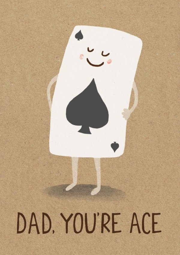 Funny Father's Day Card - Ace Dad - Playing Card Pun created by Stormy Knight