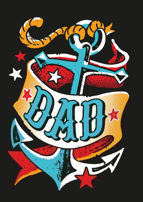 Arty Father's Day Card - Anchor Tattoo created by Stormy Knight
