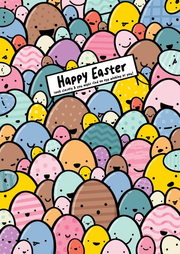 Cute Easter Card - Eggs - Brainteaser created by Macie Dot Doodles