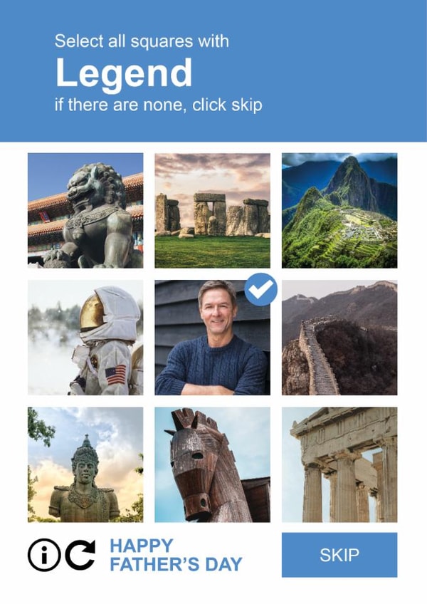 Funny Father's Day Card – Select Squares - Legend created by Paul Stevens