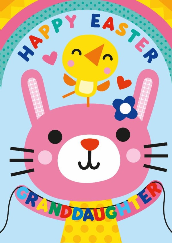 Cute Easter Card - For Granddaughter - Bunny And Chick created by Lindsey Sagar