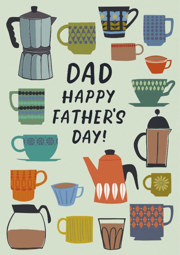 Classic Father's Day Card - Coffee - Mugs created by Nina Raby - Jones