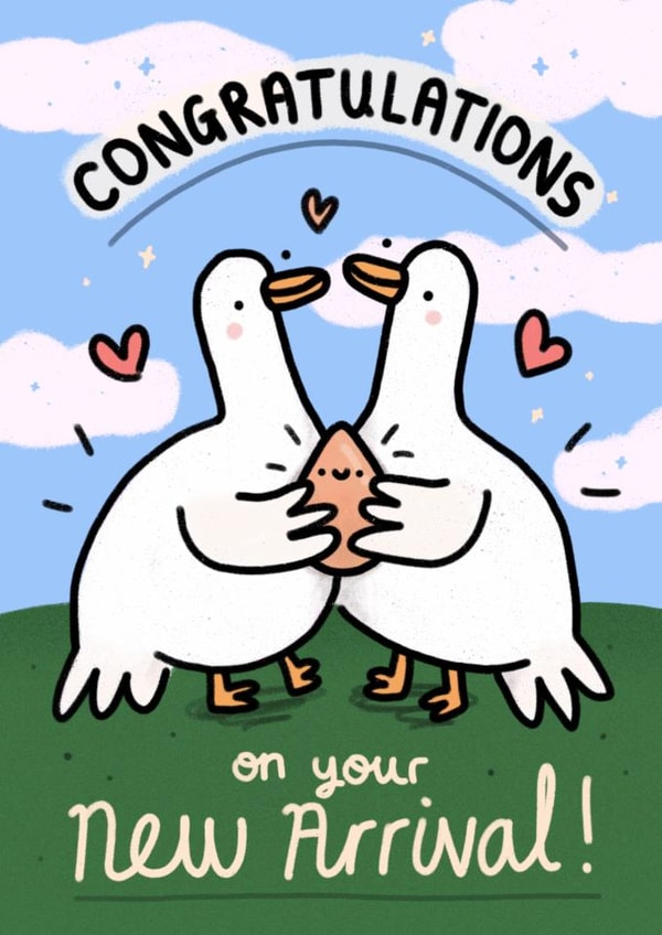 Cute New Baby Card - New Arrival - Ducks created by Wren & Wilson