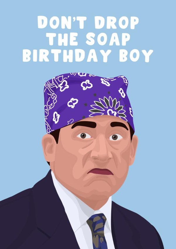 Funny Birthday Card - The Office - Prison Mike created by Pink Peach Cards