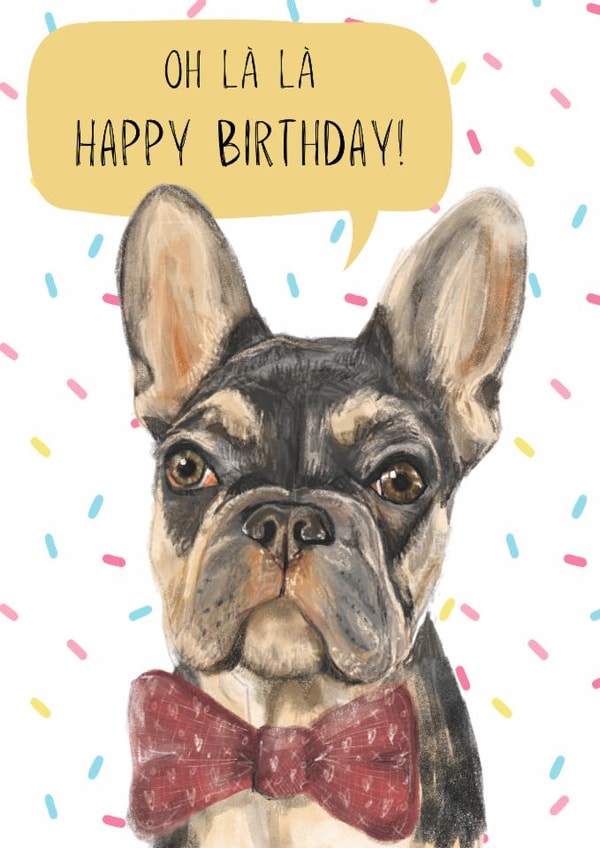 Cute Birthday Card - French Bulldog created by Dotts Yard