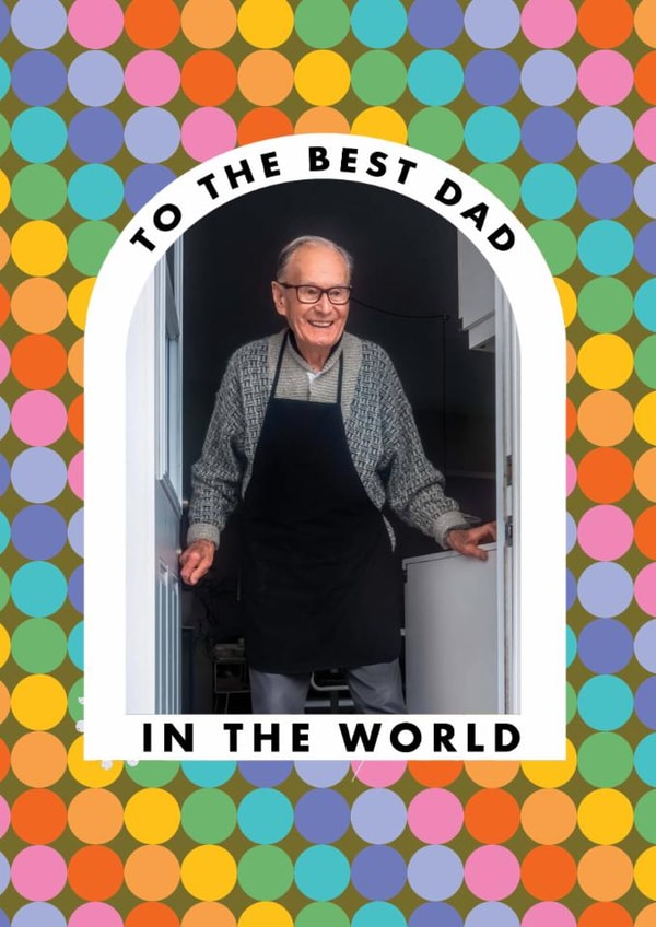 Classic Father's Day Card - Retro Rainbow Dots created by Katt Jones