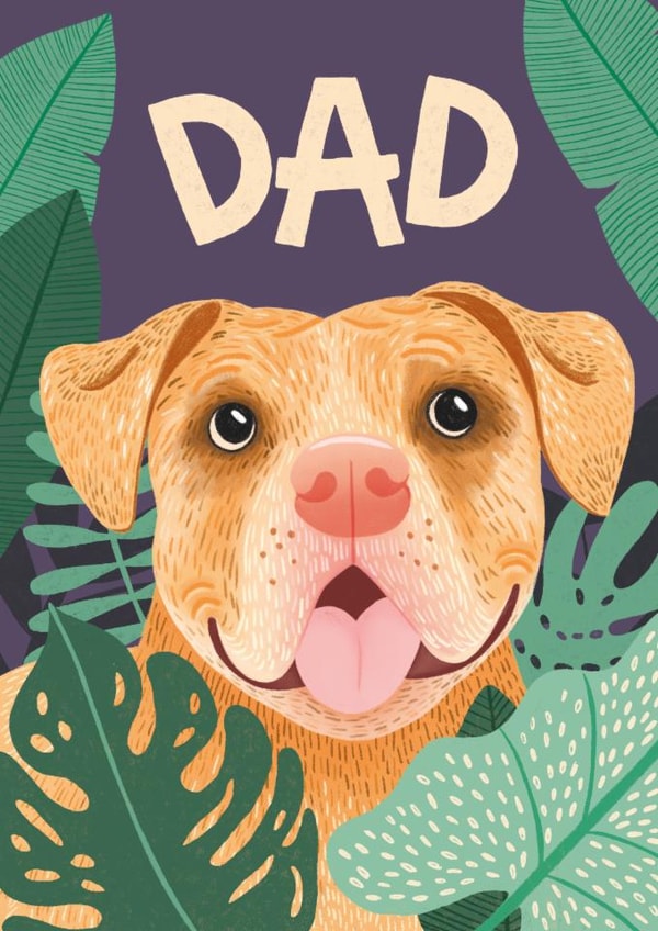 Cute Father's Day Card - XL Bully created by Hollie McManus Illustration