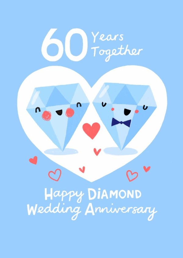 Cute Anniversary Card - 60th - Diamond created by Nicola Watson