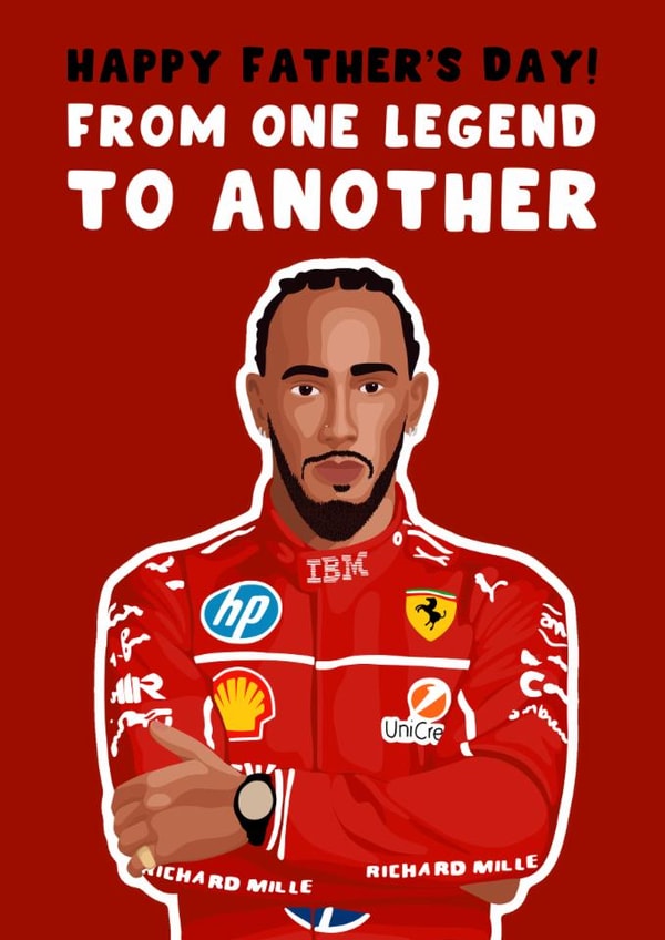 Formula One Father's Day Card - Lewis Hamilton - For Dad - F1 created by Pink Peach Cards