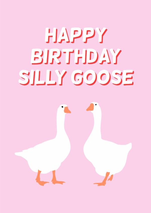Cute Birthday Card Silly Goose Girlfriend Boyfriend Partner Friend Funny Hunny created by Funny Hunny