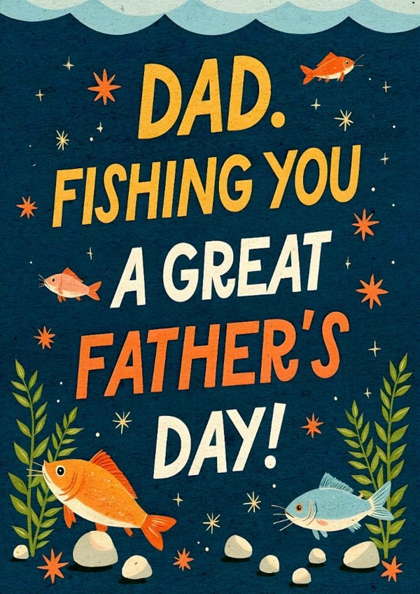 Funny Father's Day Card - Fishing You A Great Day created by Mrs Best Paper Co.
