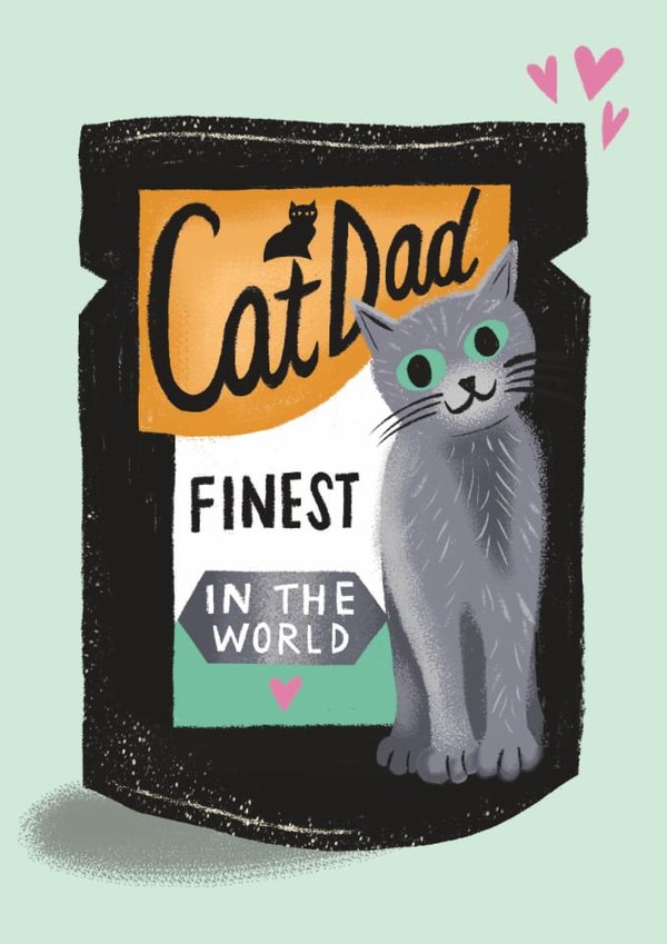 Cute Father's Day Card - Finest In The World - Cat Dad created by @AimeeStevens.Design