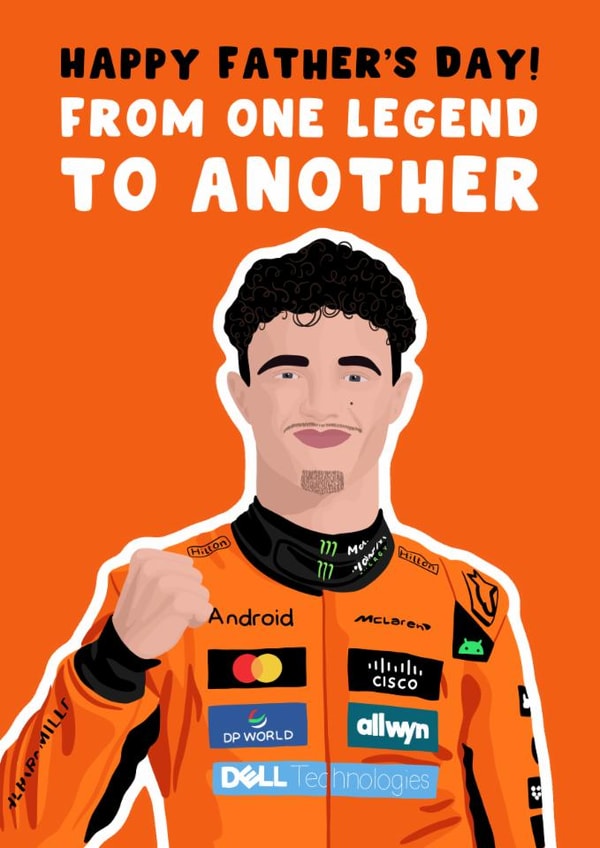 Formula One Father's Day Card - Lando Norris - F1 created by Pink Peach Cards