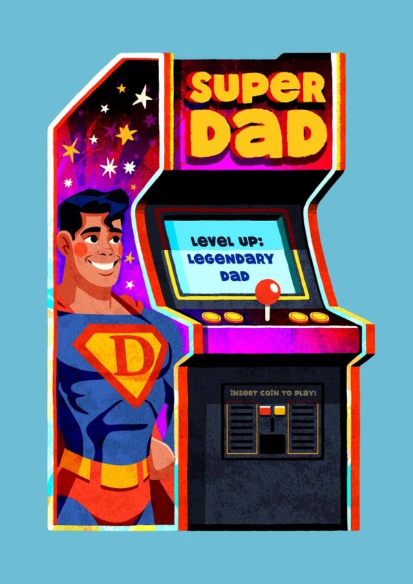Fun Father's Day Card - Super Dad - Arcade Machine created by Folio | Ian Owen