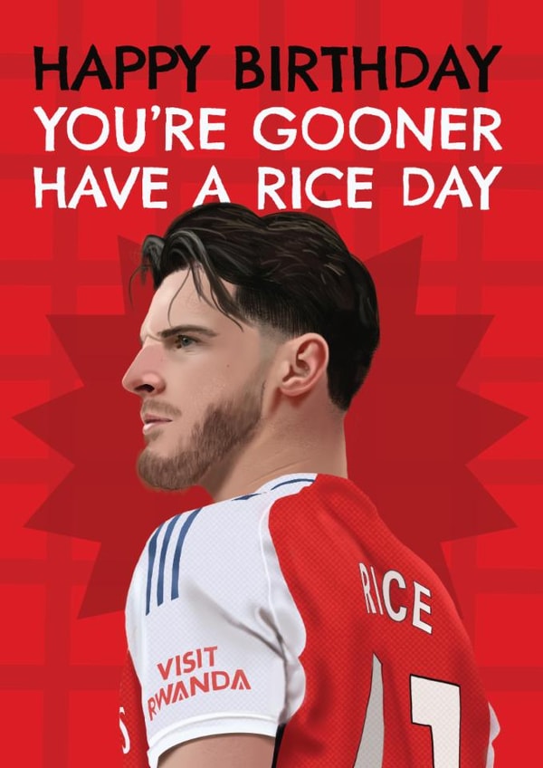 Arsenal Birthday Card - Declan Rice - Football created by AbiGoLucky
