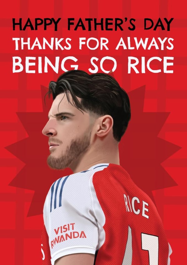 Arsenal Father's Day Card - Declan Rice - Football created by AbiGoLucky