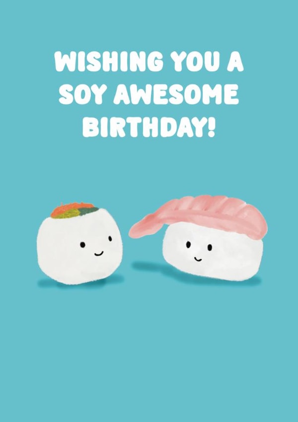 Jellycat Birthday Card - Sushi created by Choo Choo 