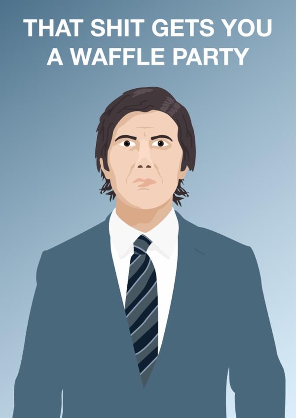 Severance Mark Scout (Adam Scott) Waffle Party - Birthday card created by Mark Winter