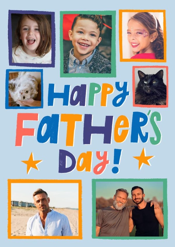 Classic Father's Day Card - Colourful Photo Frames created by @AimeeStevens.Design
