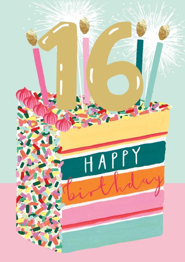 Classic Birthday Card - 16th - Cake And Candles created by Louise Tiler