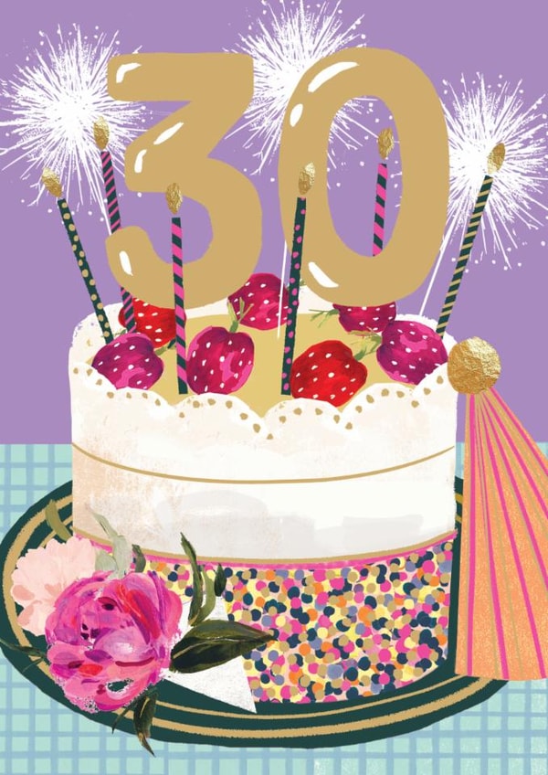 Classic Birthday Card - 30th - Cake And Spaklers created by Louise Tiler