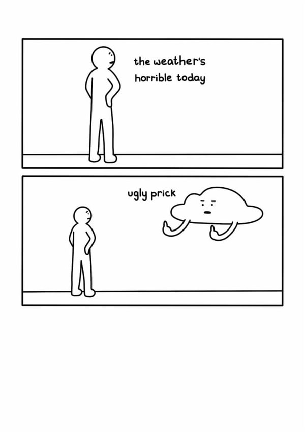 Funny Just Because Card - Comic - Weather created by Redback Cards