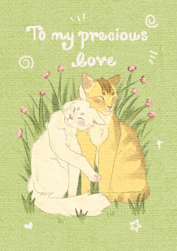 Cute Romantic Cats Couple In Love Hugging Cosy created by velvetswaan