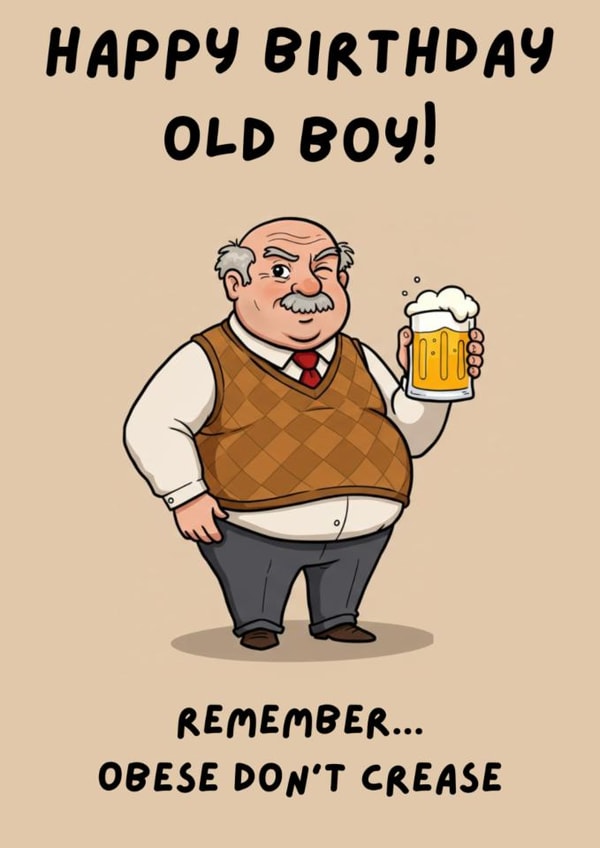 Cheeky big old man created by Kimbaclay Creations