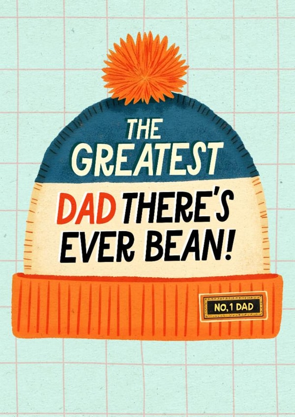 Punny Father's Day Card - The Greatest Dad! - Beanie created by Mrs Best Paper Co.