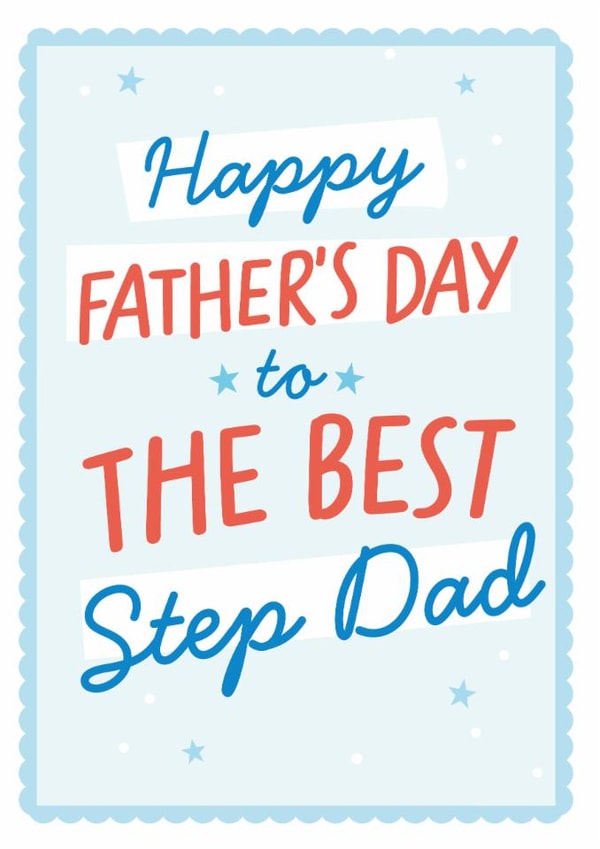 Classic Father's Day Card - For Stepdad - Stars created by Percy & Pearl