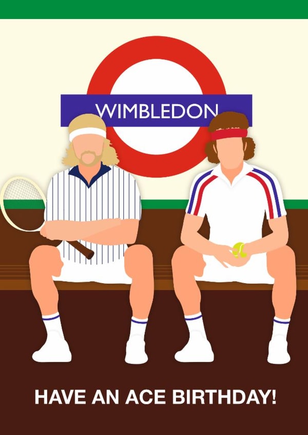 Fun Birthday Card - Wimbledon - Tennis created by Paul Jones