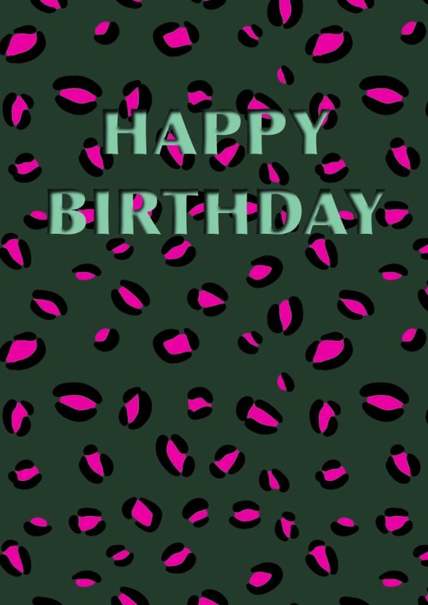 Funky leopard print paper cut inspired birthday card created by Alfie and Archie Crafts
