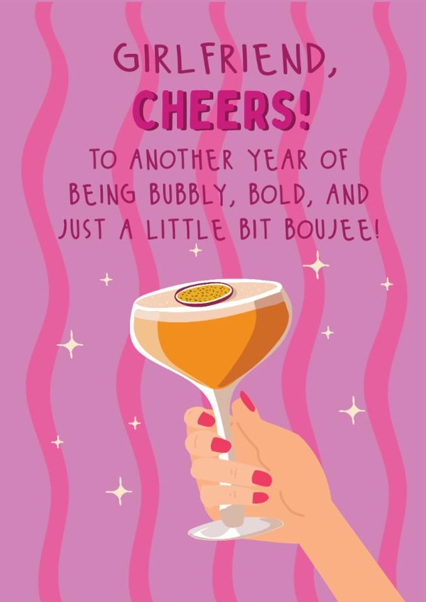 Classic Birthday Card - For Girlfriend - Another Year Of Being Boujee created by @Laura Lonsdale Designs