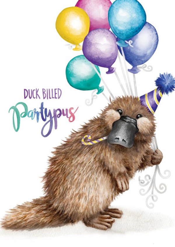 Cute Birthday Card - Platypus - Pun created by Citrus Bunn