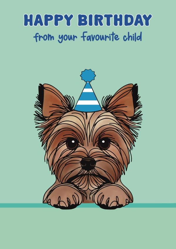 Cute Birthday Card - Yorkshire Terrier created by Choo Choo