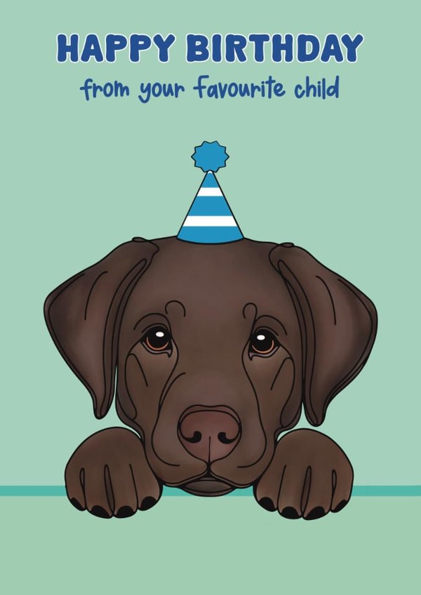 Cute Birthday Card - Chocolate Labrador created by Choo Choo