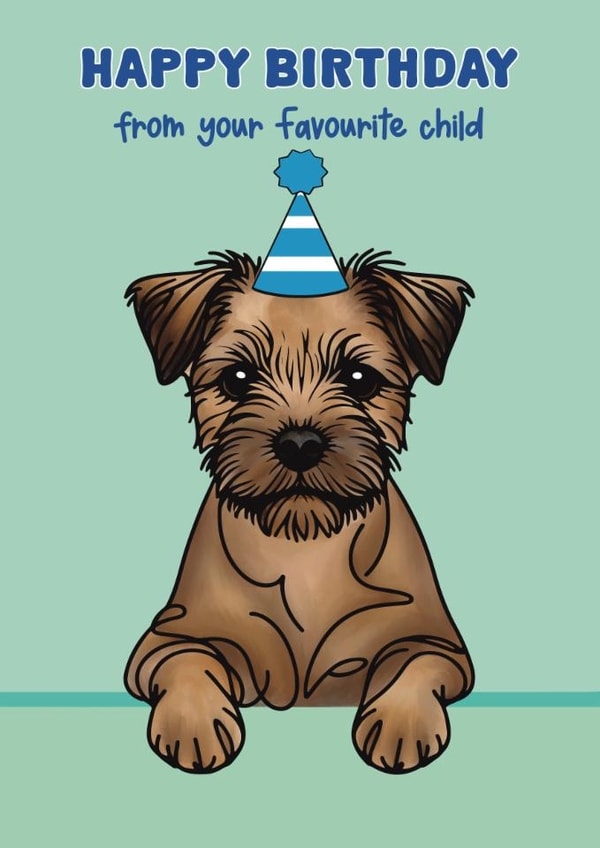 Cute Birthday Card - Border Terrier created by Choo Choo