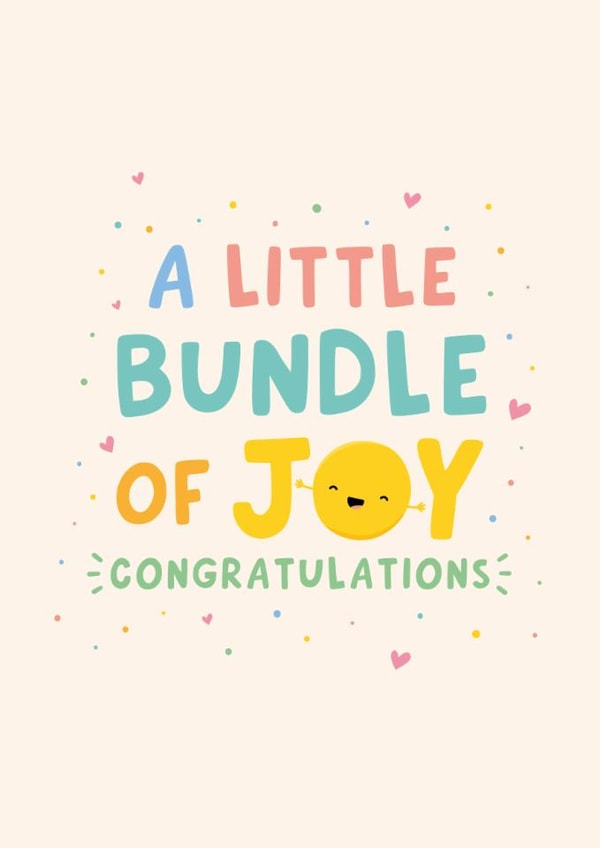 Cute New Baby Card - Little Bundle Of Joy - Unisex created by Macie Dot Doodles