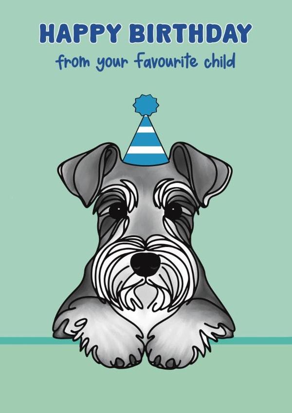 Cute Birthday Card - Schnauzer created by Choo Choo