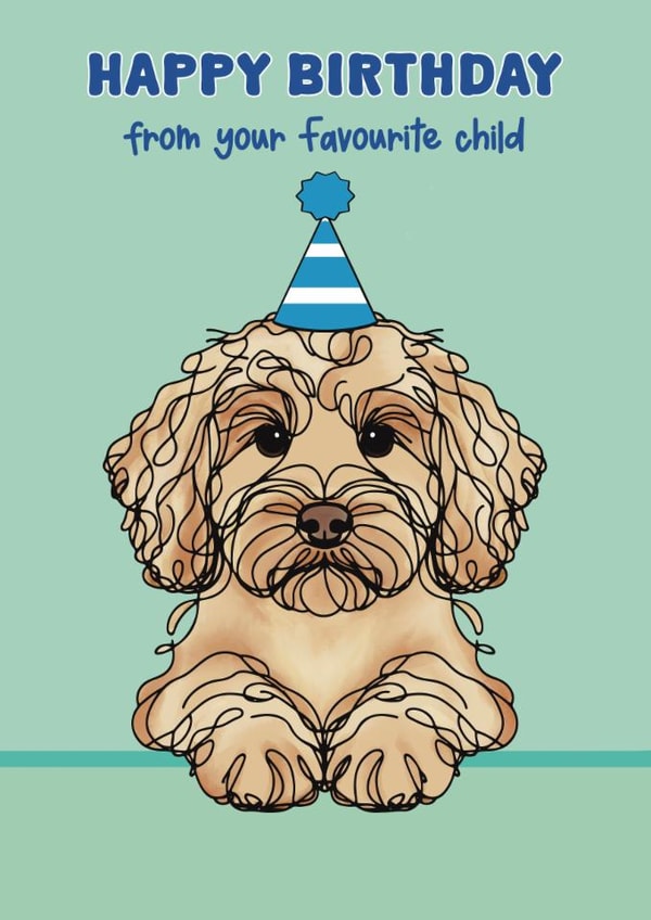 Cute Birthday Card - Cockapoo created by Choo Choo 