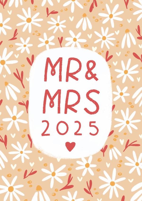 Classic Wedding Card - Mr & Mrs - 2025 created by Pilea Press