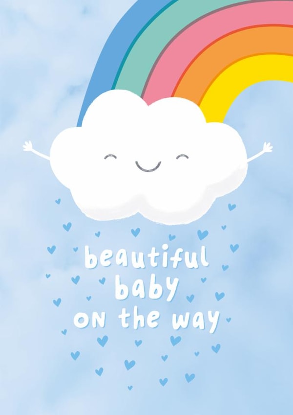 Cute New Baby Card - Rainbow - Cloud created by Macie Dot Doodles