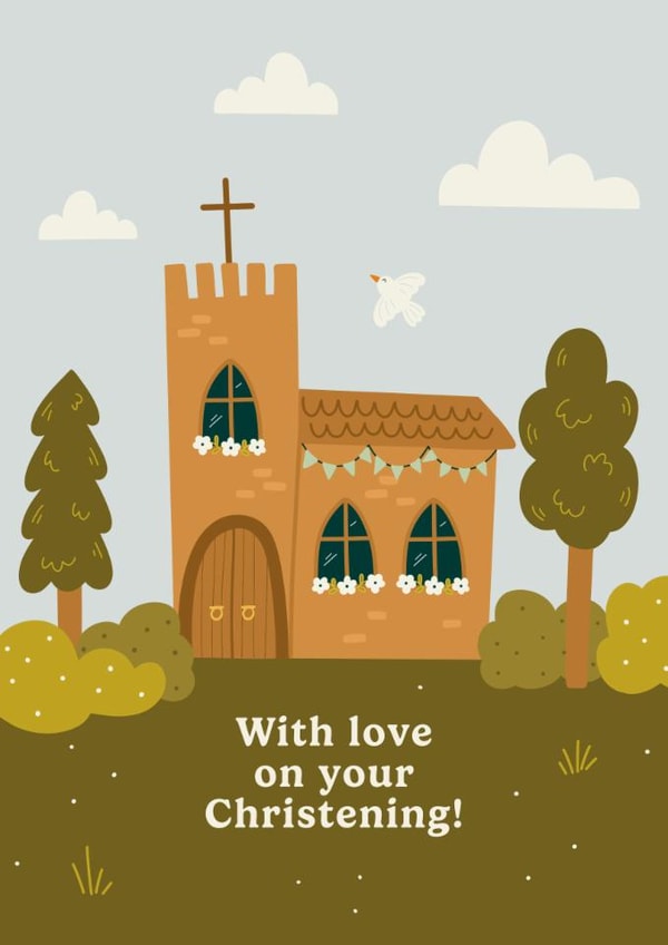 Cute Christening Day Card - Baby Boy created by Abbie Imagine