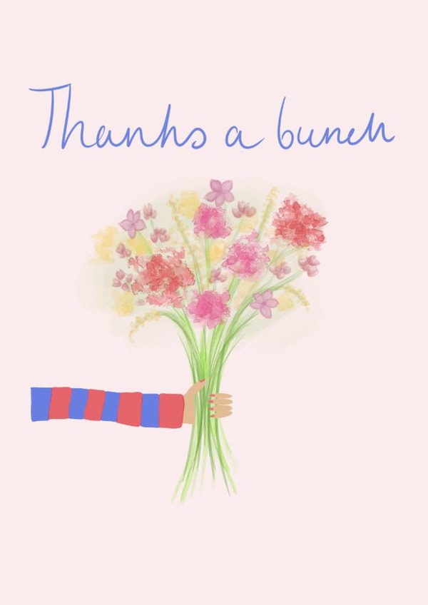 Thanks A Bunch Floral Thank You Card created by CC Creative